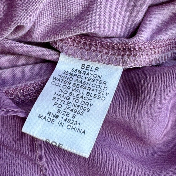 NWT Kori America Cowl Neck Tunic Top Purple Hi-Low Hem Size Small - Picture 4 of 10